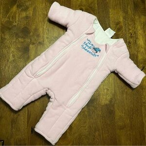 Baby Merlin’s Magic Sleepsuit Pink Fleece Size Small 3-6 Months Newborn Infant